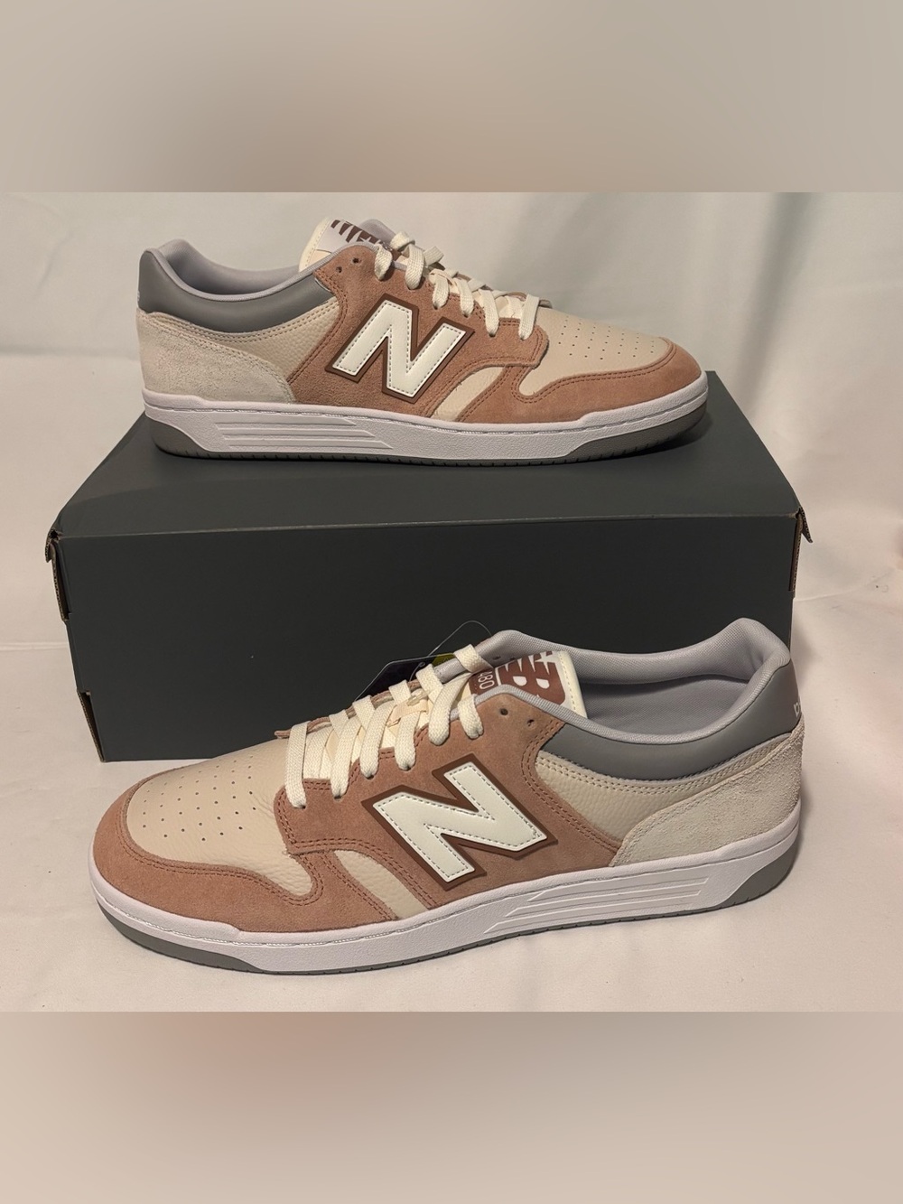 New Balance 480 Court Sneakers Brown Beige White Men’s Size 14 BB480LLL
